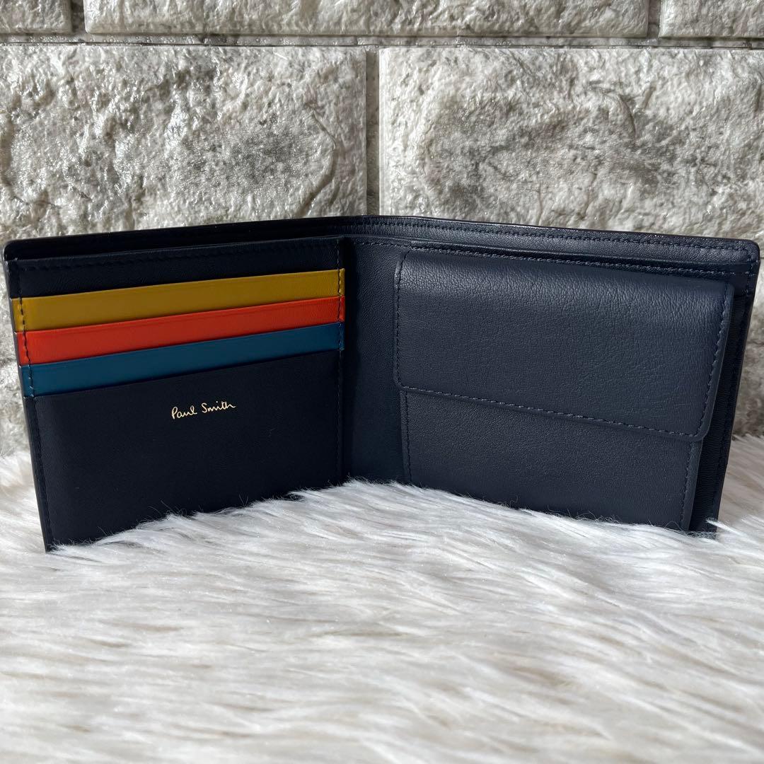 【新品未使用】ポールスミス　PSC694 ストライプステッチ　二つ折り財布