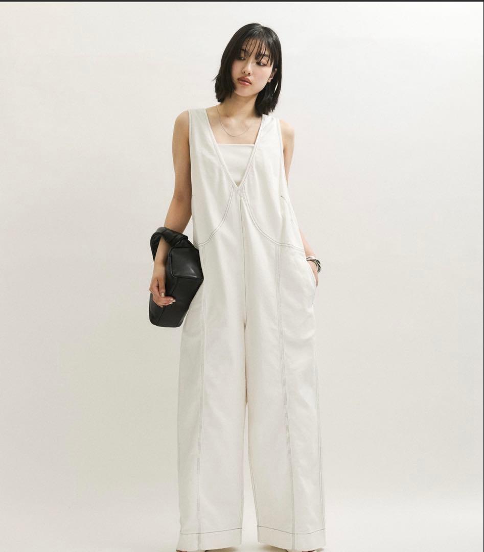 【サステナブル】ライトオンスデニムロンパース オーバーオールアダムエロペ