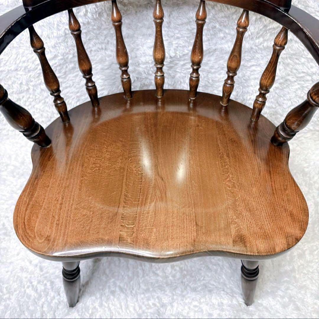 飛騨産業 ウィンザーチェア アーム ダイニングチェア レトロ キツツキマーク ②