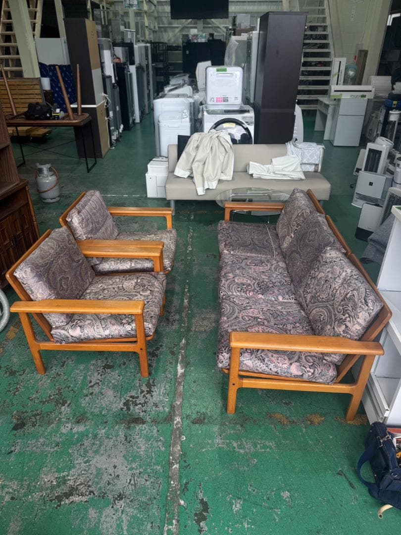 コスが家具レトロペイズリー柄ソファセット　179