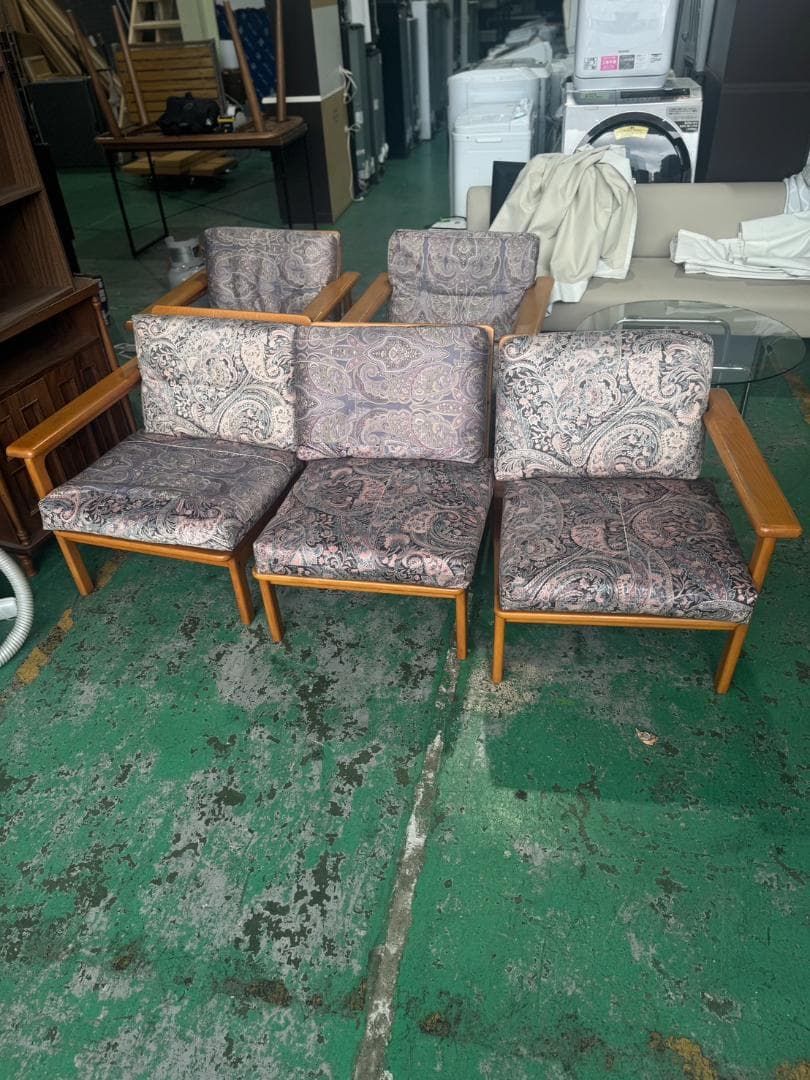 コスが家具レトロペイズリー柄ソファセット　179