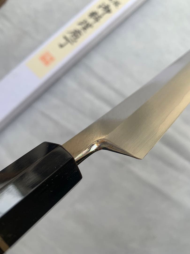 刺身 先丸　包丁　銀三鋼　尺　アイアンウッド水牛八角柄