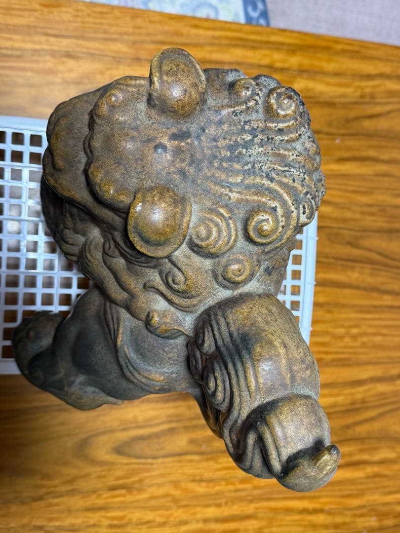 備前焼　獅子置物　難波正己