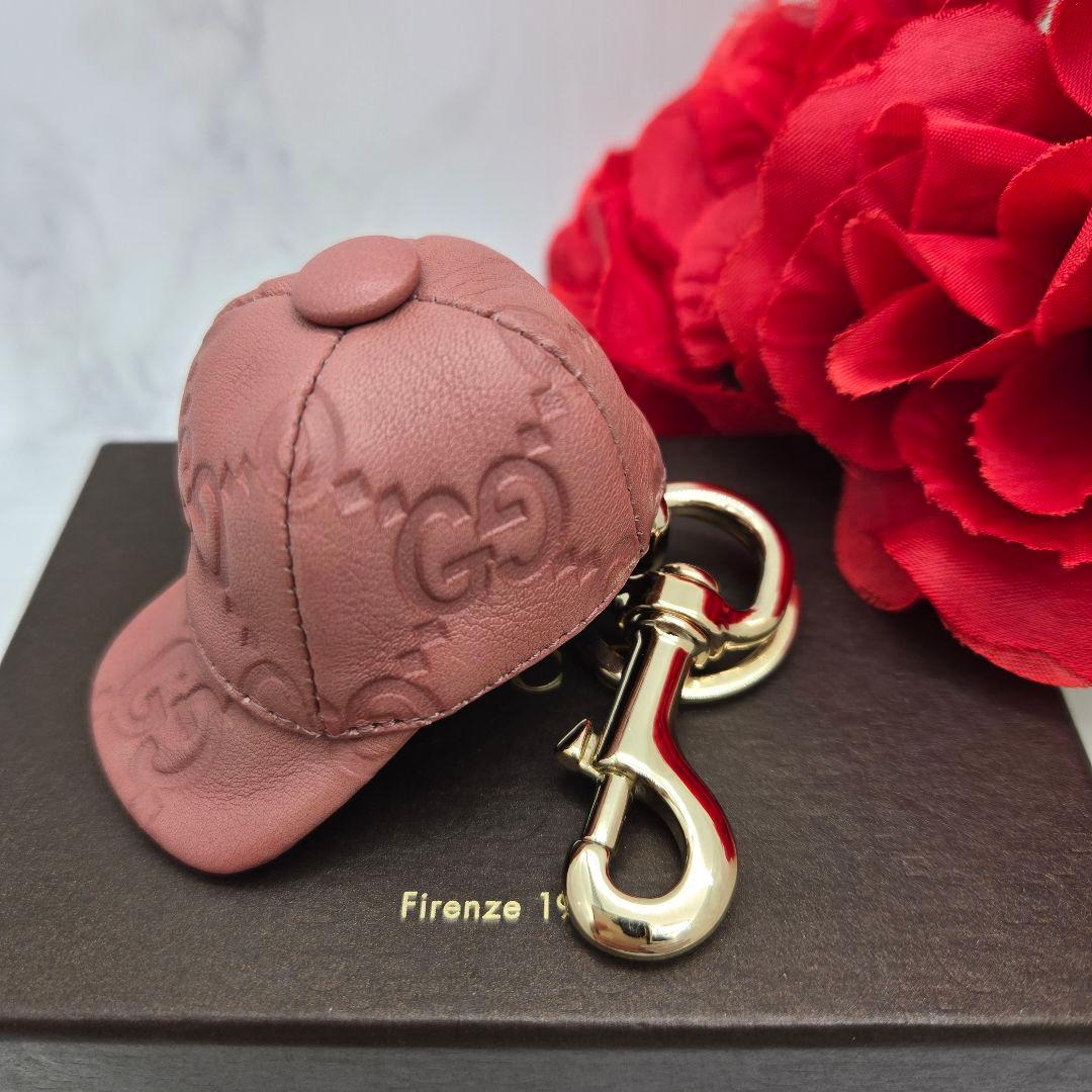 【未使用に近い】 GUCCI グッチ キーホルダー キーリング キャップ 帽子