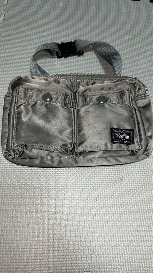 吉田かばん　ポータータンカー ボディウエストバッグ　グレー