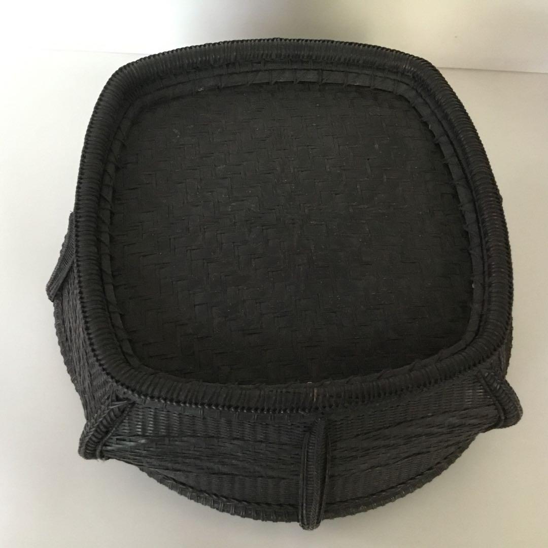 唐物　篭組　時代炭斗　茶道具　木箱付き