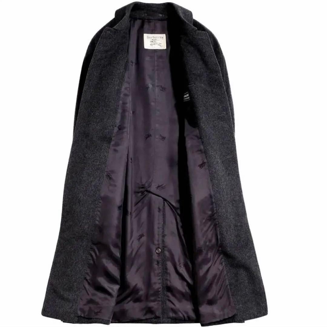 80s BURBERRY カシミヤ 100% コート 50