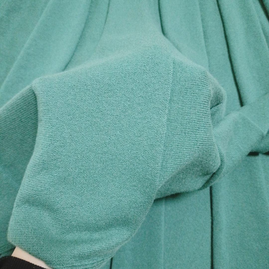 美品✨️MALO プリーツスカート 緑 40 カシミヤ100% 高級 防寒