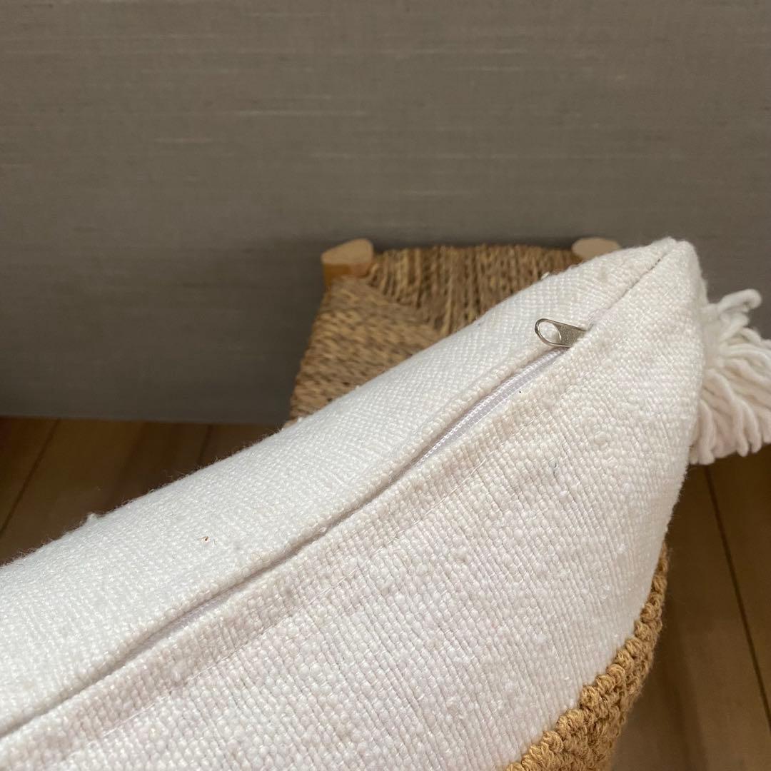 モロッコ　直輸入　キャメル　ヤシの木　クッションカバー　50/50cm