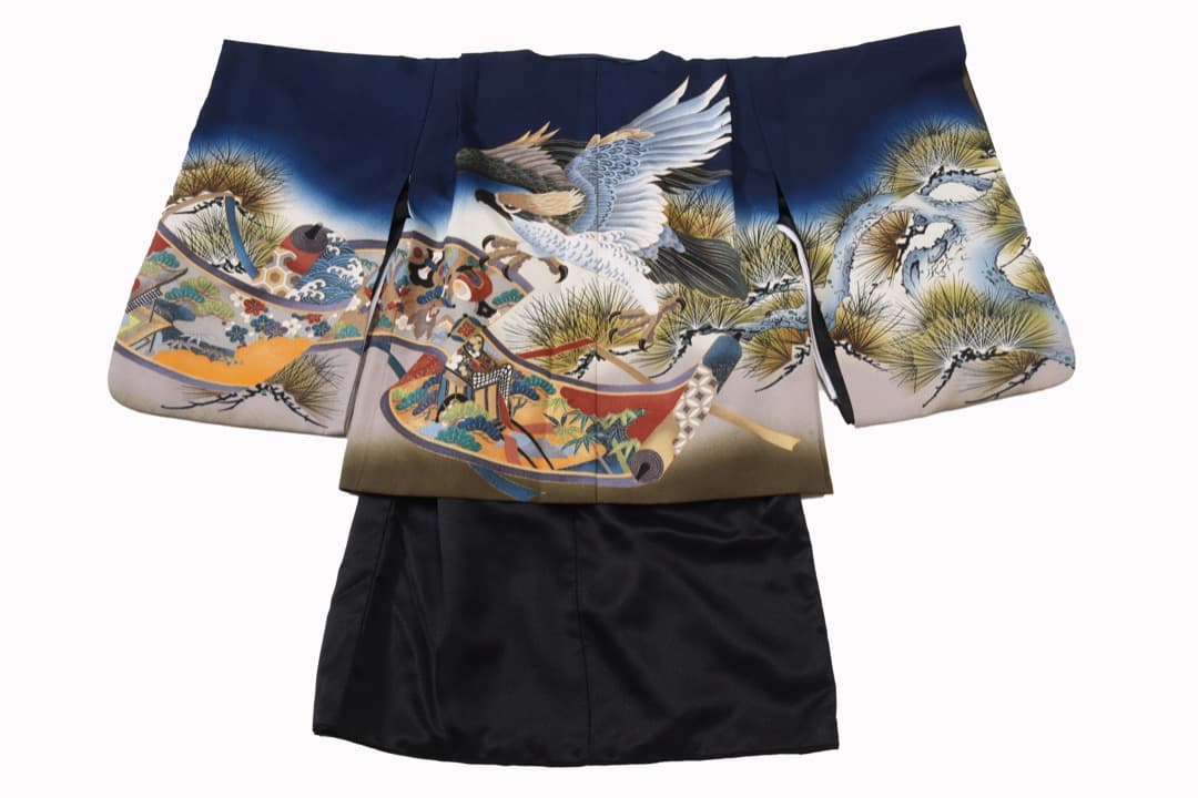 オススメ⭐︎七五三　衣装　3歳　男の子　羽織袴セット　紺色　黒