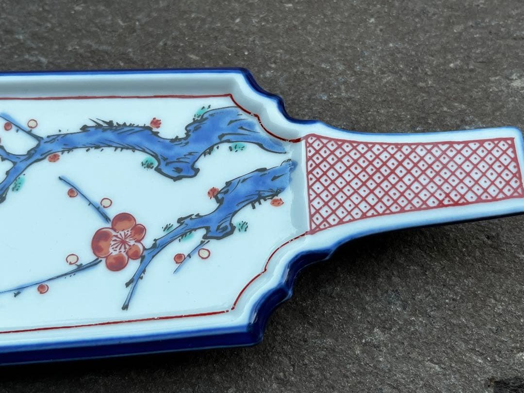 5枚セット　幸楽窯　有田焼　伊万里 色絵 梅にうぐいす 羽子板　お正月