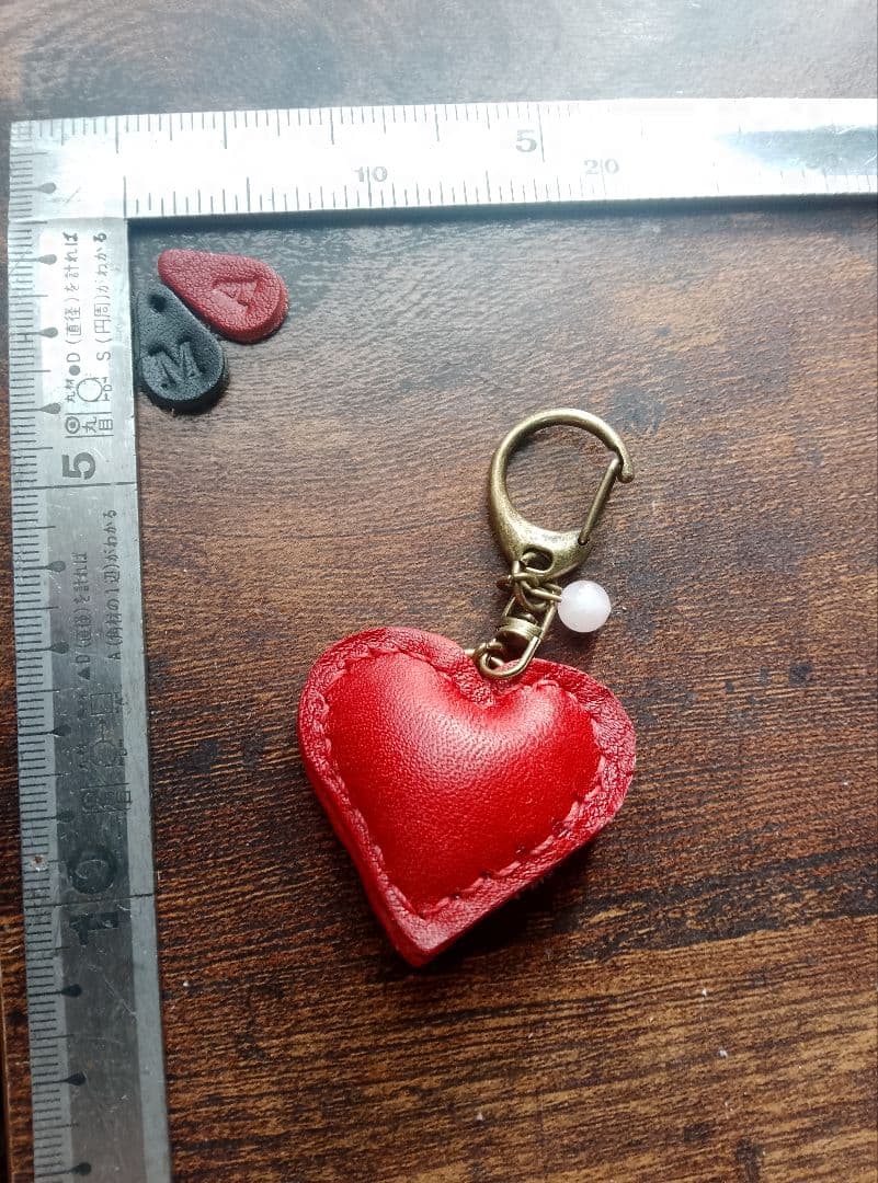ALBA様★【87】栃木レザーハートキーホルダー