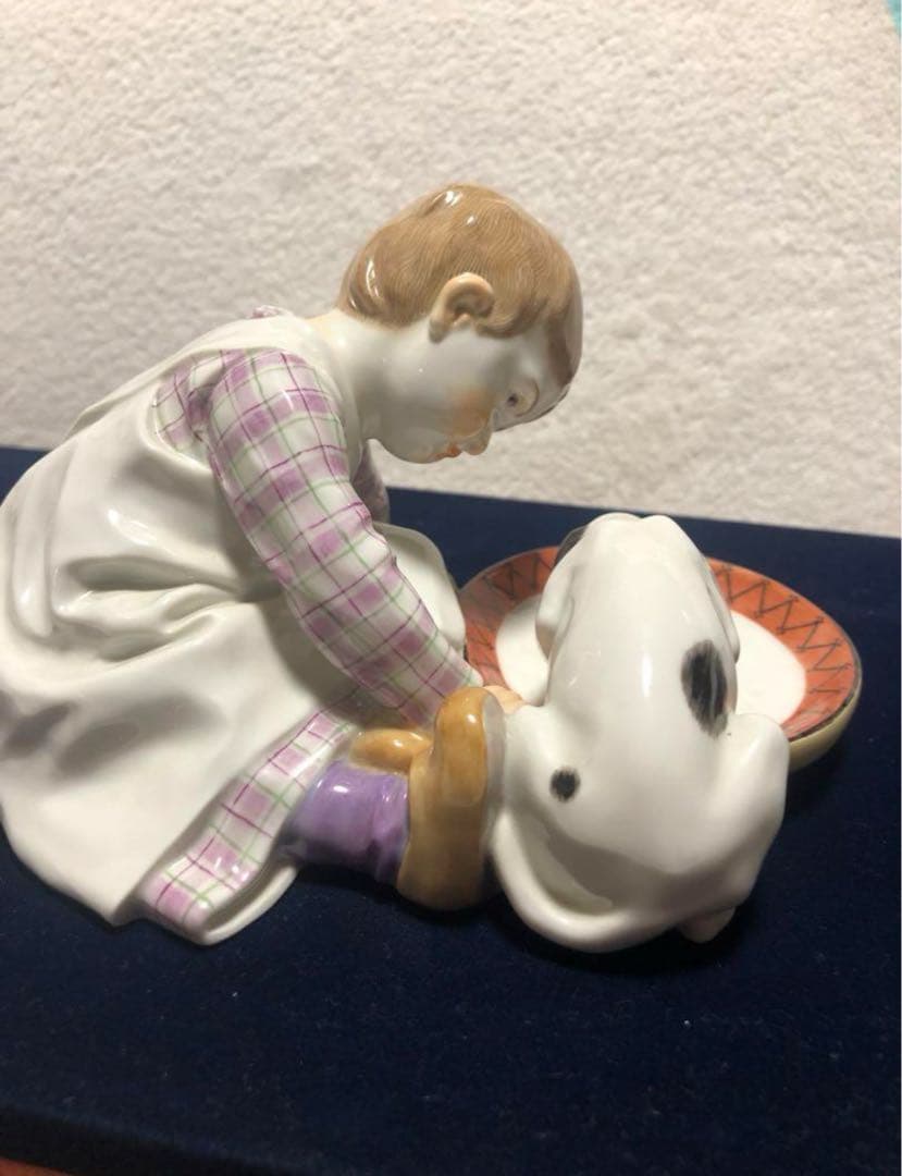 兼ママさん専用MEISSEN★マイセン★ヘンチェル人形2SET★ブルー オニオン