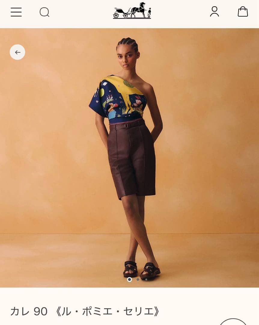 【新品未使用】エルメス 2026SS カレ90 ル・ポミエ・セリエ　ネイビー