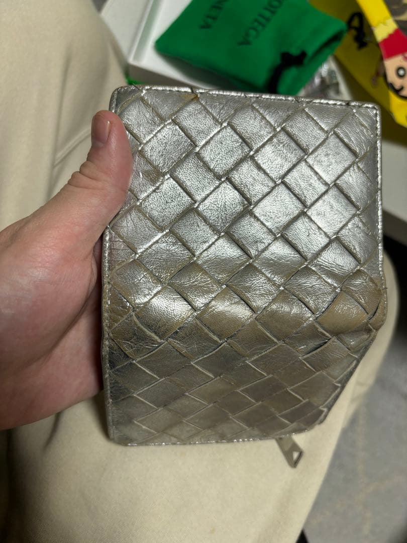 BOTTEGA VENETA シルバー 二つ折り財布