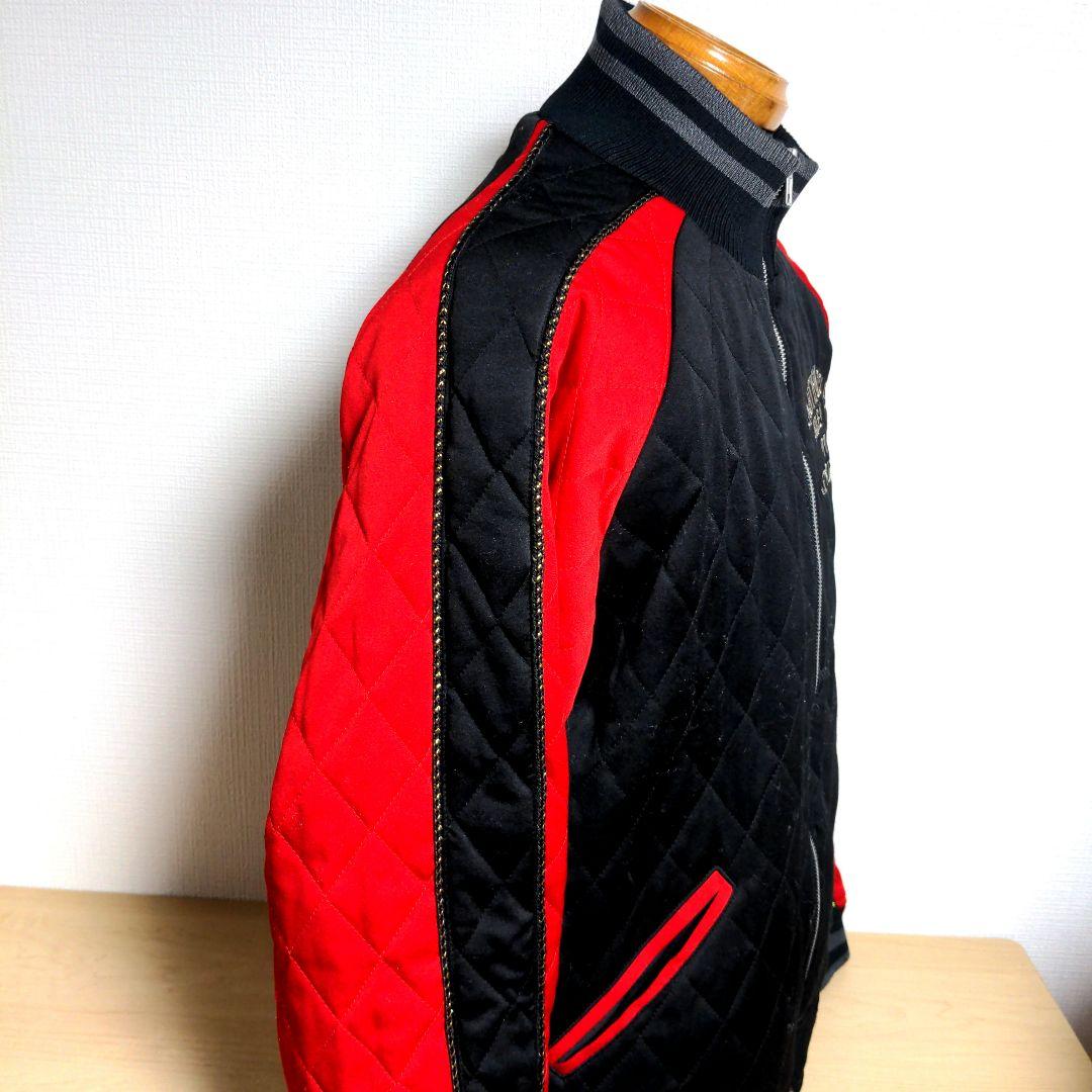 cj8 抜刀娘 スカジャン キルティング 黒×赤 メンズMサイズ