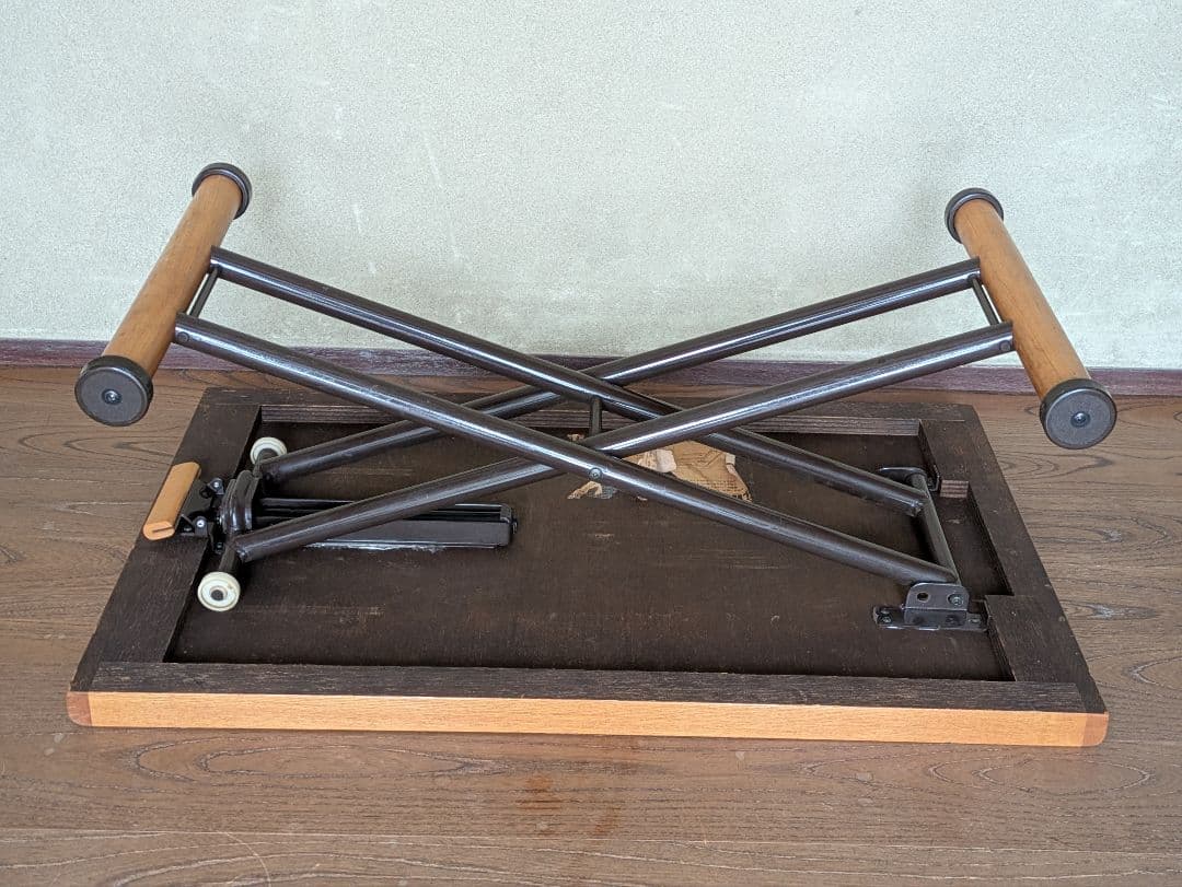 オスロ　リフティング・テーブル　オーク　昇降機構ガス抜け