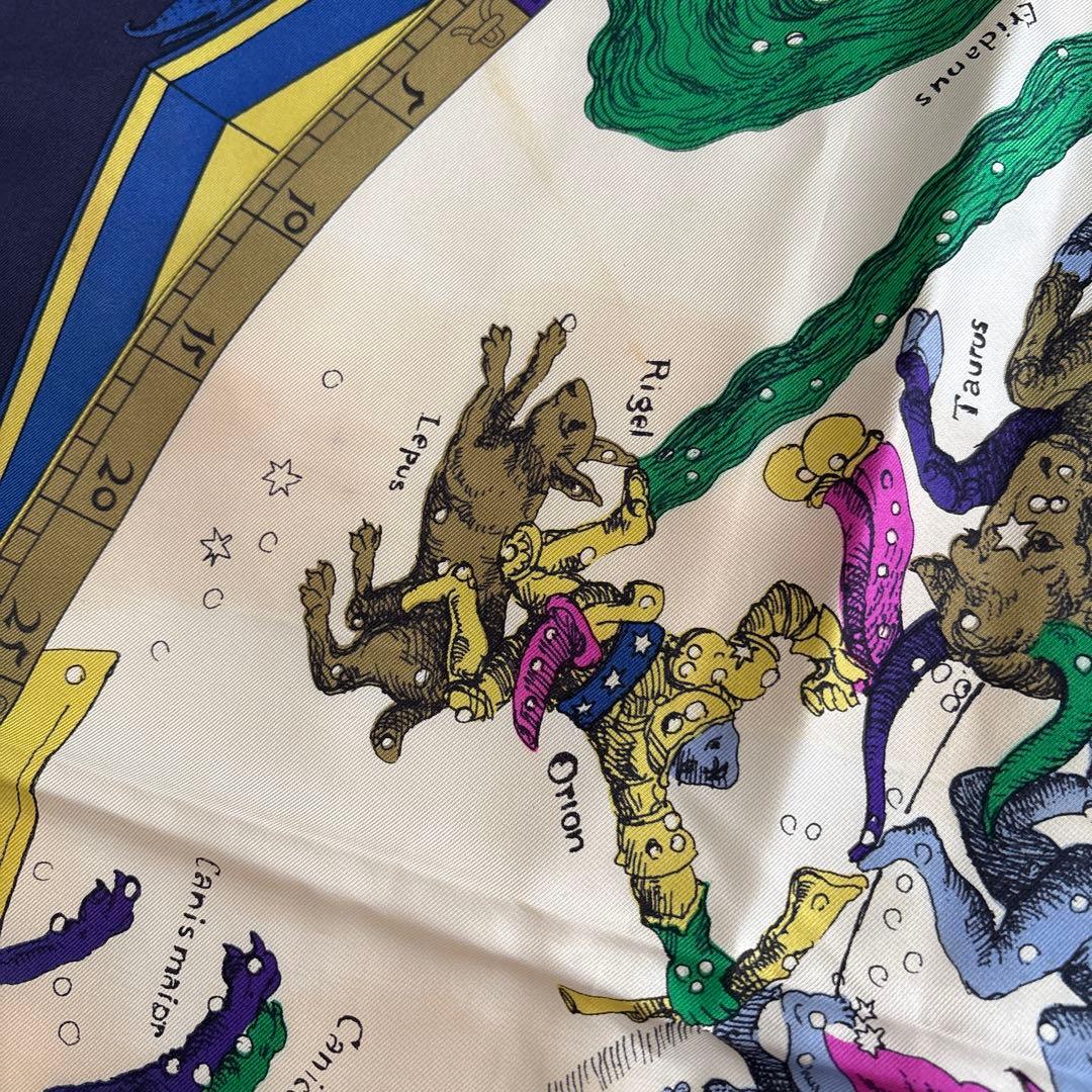 フランス製　CELINE シルク　スカーフ　星座　神話　天体　オールド　セリーヌ