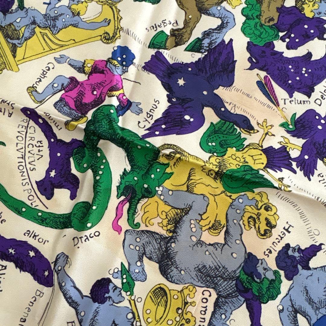 フランス製　CELINE シルク　スカーフ　星座　神話　天体　オールド　セリーヌ