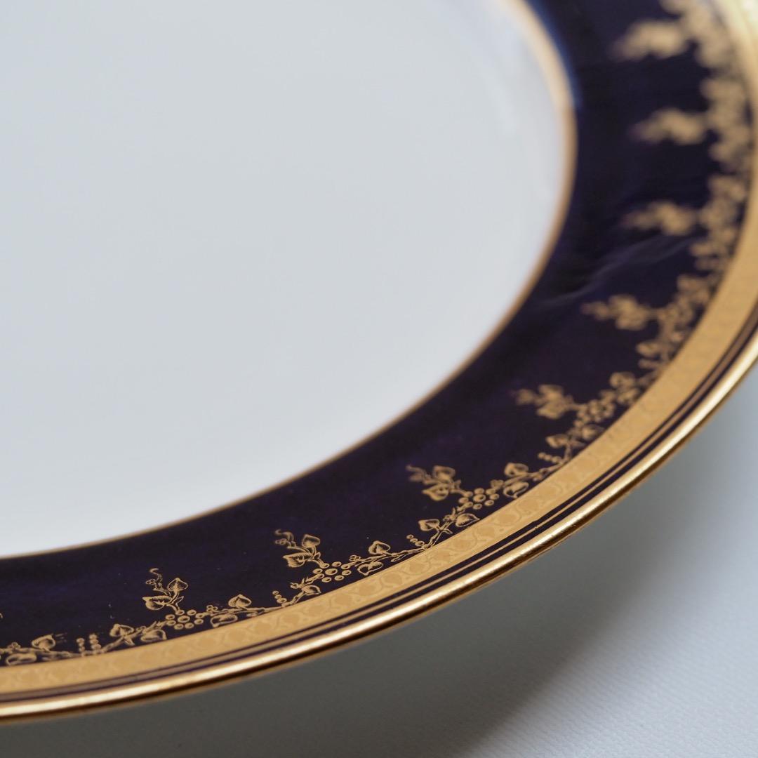 コウルドン 藍地金彩 プレート 径258mm / N83G Cauldon