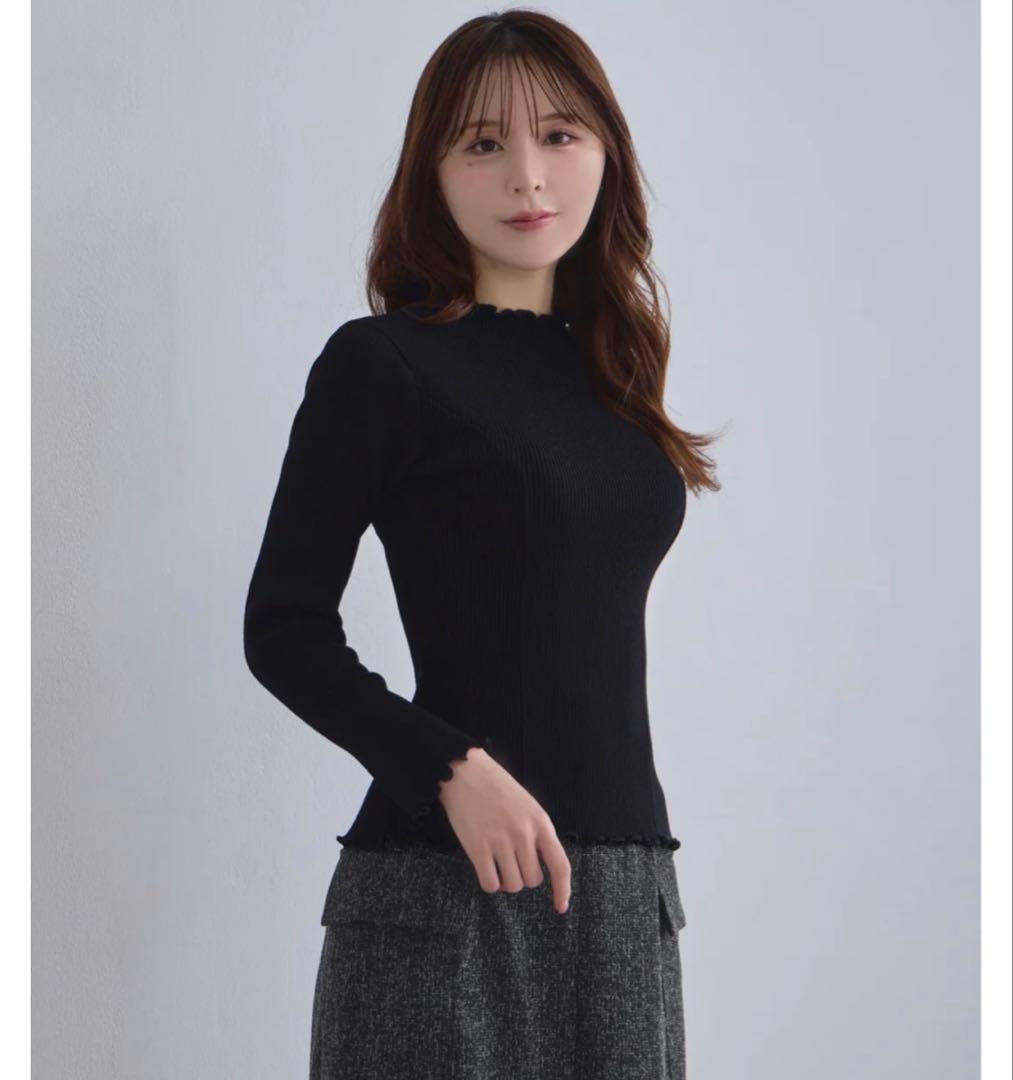 overE メローパネルニット ブラック 90