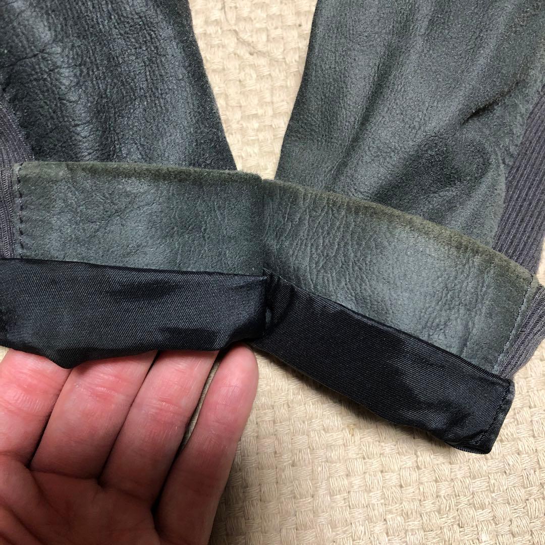 ヘルムートラング グレー ペーパーレザー ジャケット