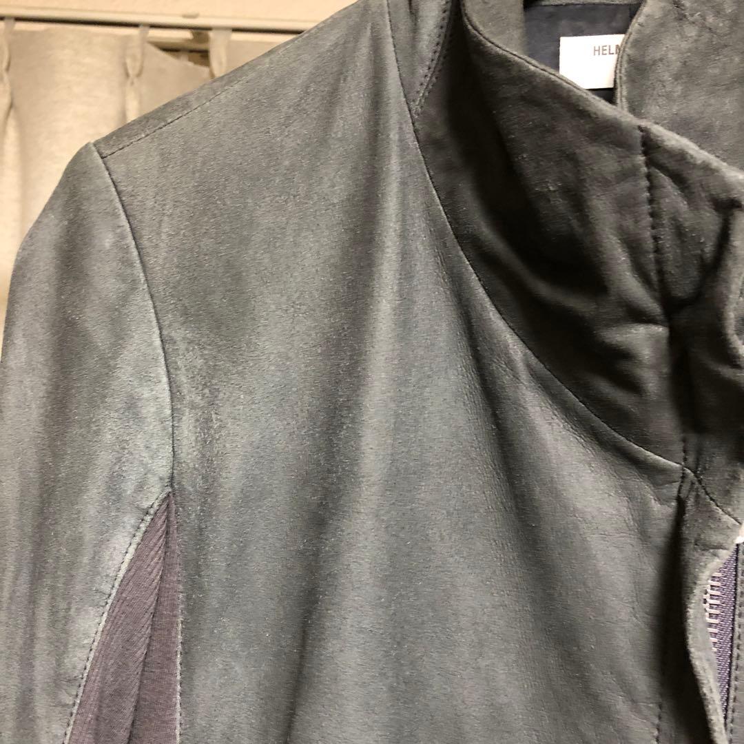 ヘルムートラング グレー ペーパーレザー ジャケット