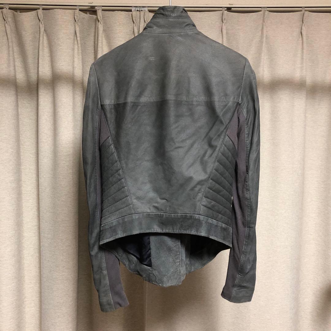 ヘルムートラング グレー ペーパーレザー ジャケット