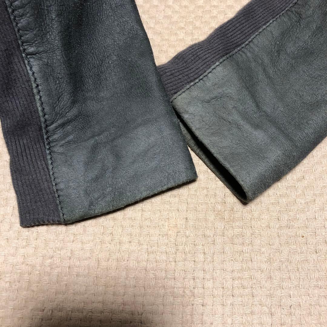 ヘルムートラング グレー ペーパーレザー ジャケット