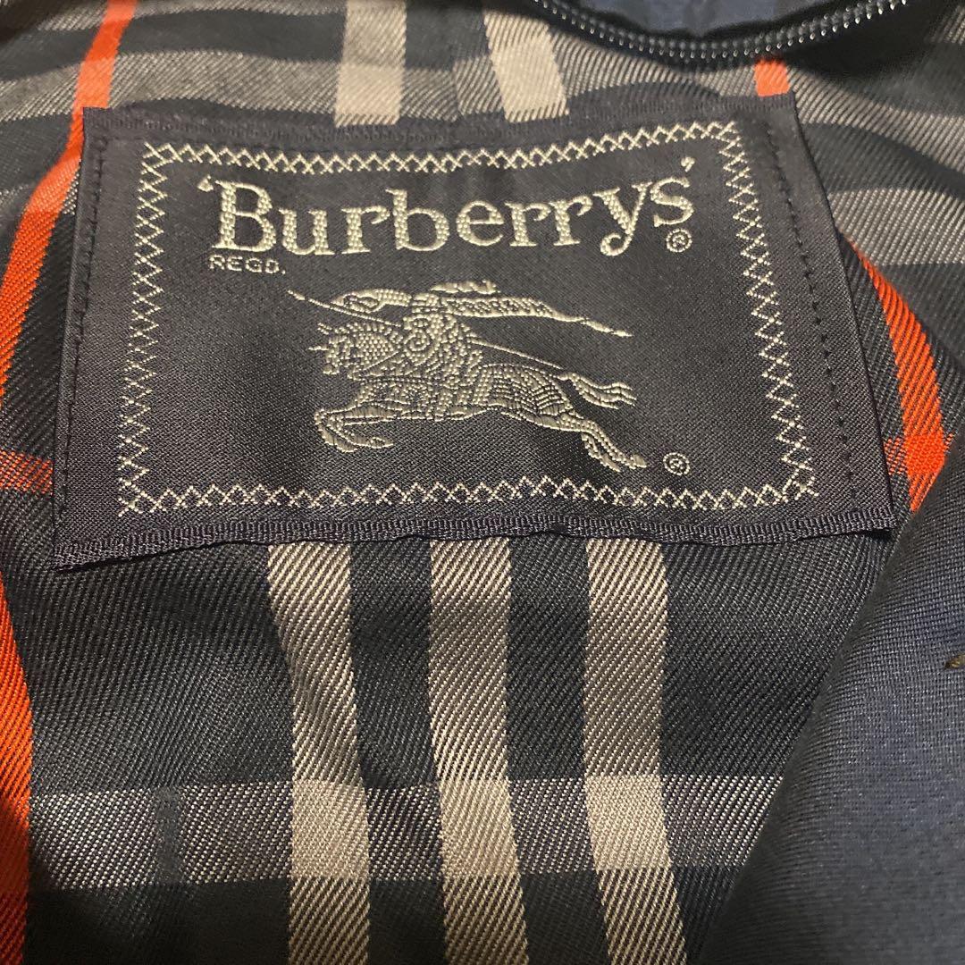 burberrys'ステンカラーコート ノバチェック 濃紺