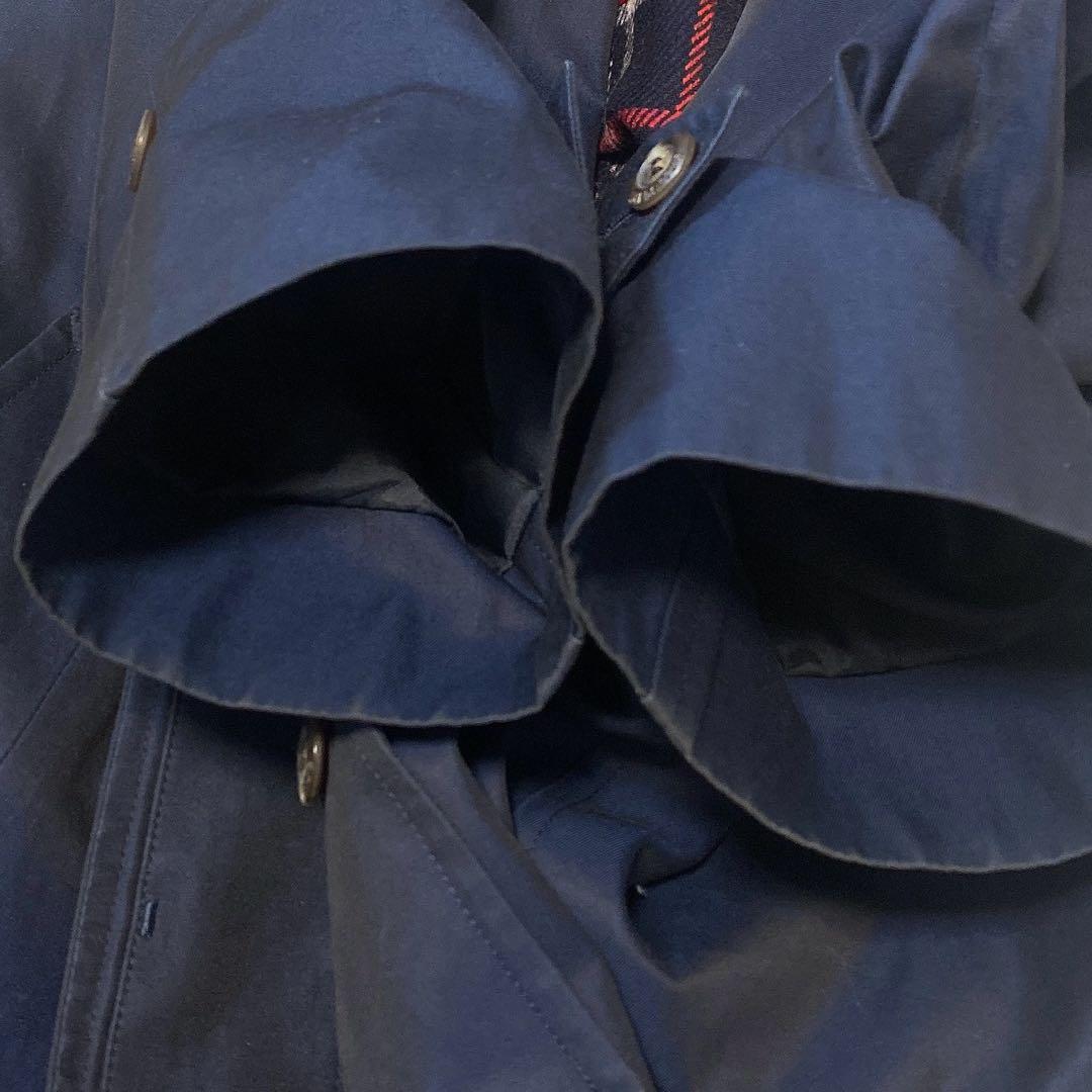 burberrys'ステンカラーコート ノバチェック 濃紺