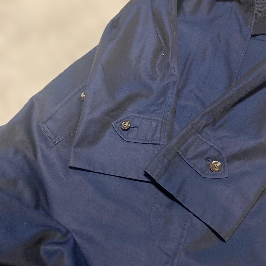 burberrys'ステンカラーコート ノバチェック 濃紺