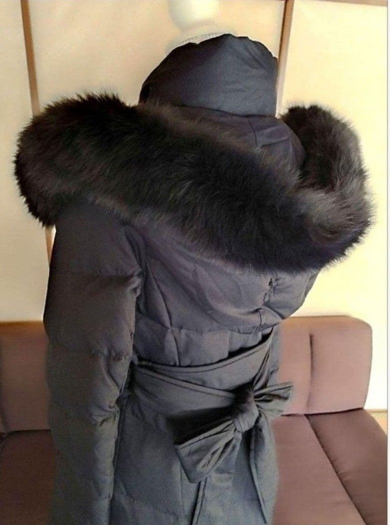 フォックスファー付きロングダウンコート／ タグ付未使用品