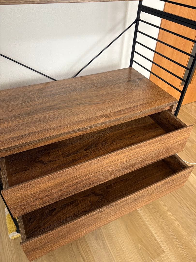 ユニットシェルフ【ウィル】WiLL 引き出しキャビネット＋棚3枚＋フレーム