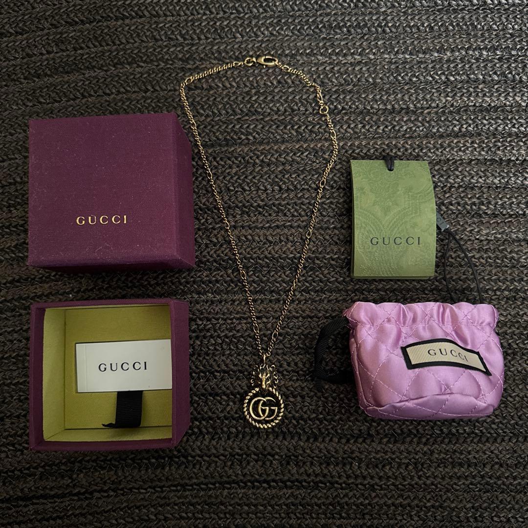 GUCCI グッチ ネックレス ゴールド ライオン チェーン 希少