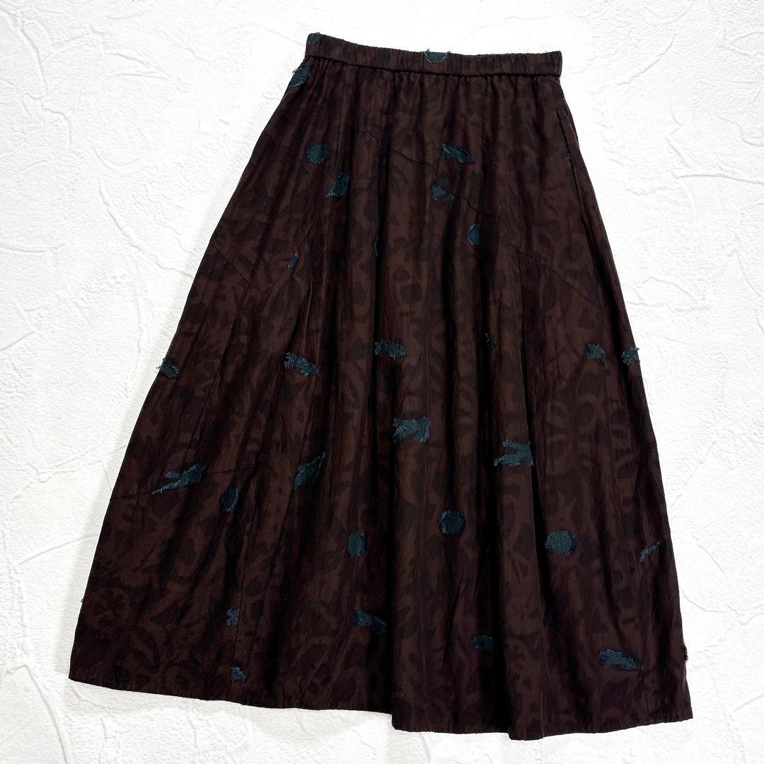 慈雨　センソユニコ　ロングスカート　40 バルーン　ジャガード　総柄　近年