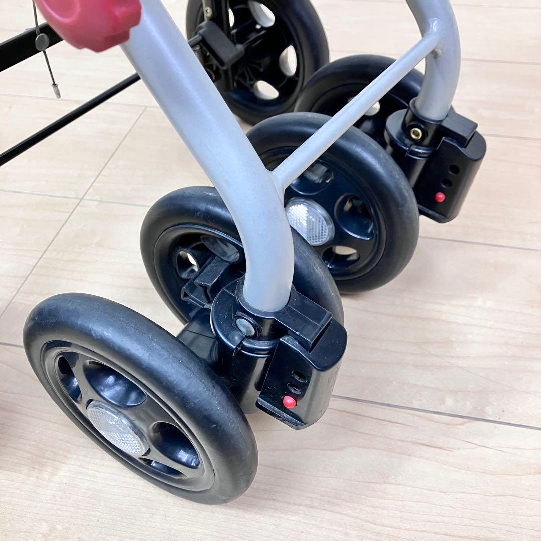 幸和製作所　Lively　座れるシルバーカー　折りたたみ　ベージュ　チェック柄