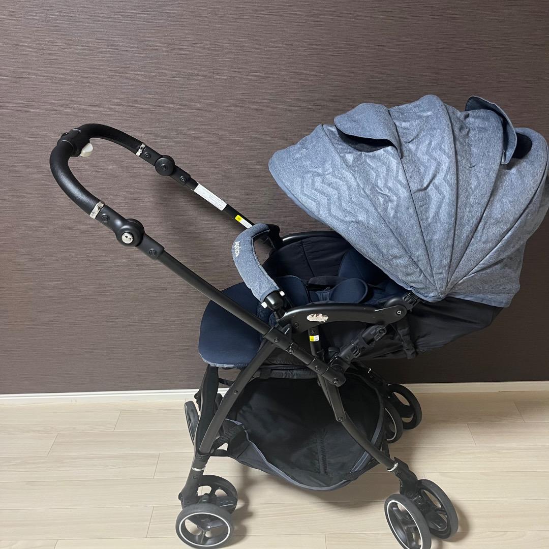 美品　Aprica ラクーナエアーコンパクト グレー レザーハンドル