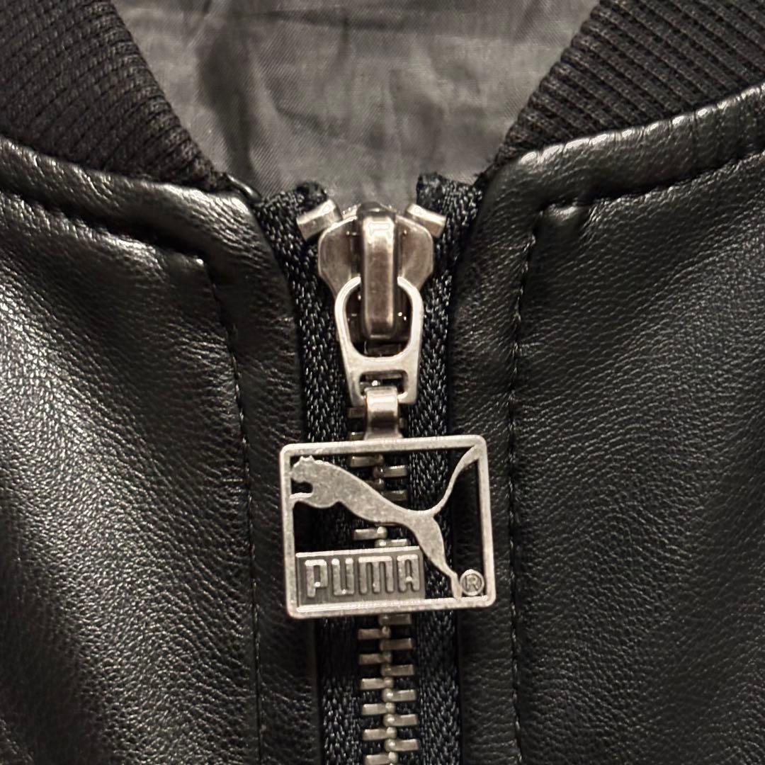 【PUMA】T7 オーバーサイズフェイクレザーボンバージャケット　ブラック　M
