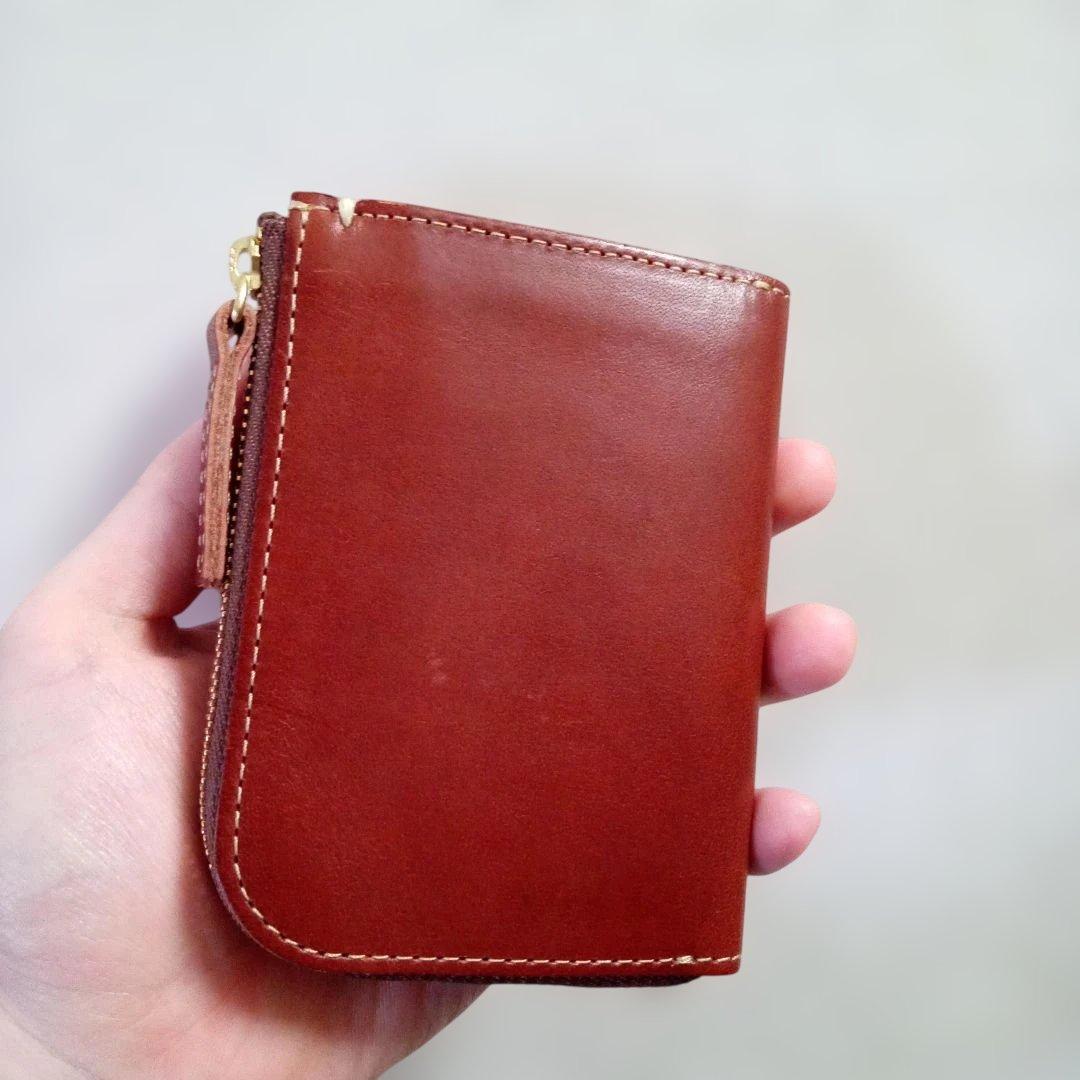 土屋鞄　財布　ケース　ディアリオ　L字ファスナー　ブラウン　ミニ財布