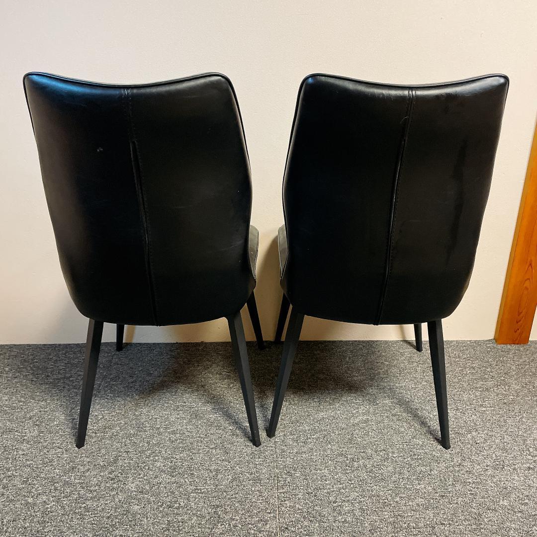 ４脚　セラミクス GY ラウンドチェア　オートリターン式　回転　ダイニングチェア