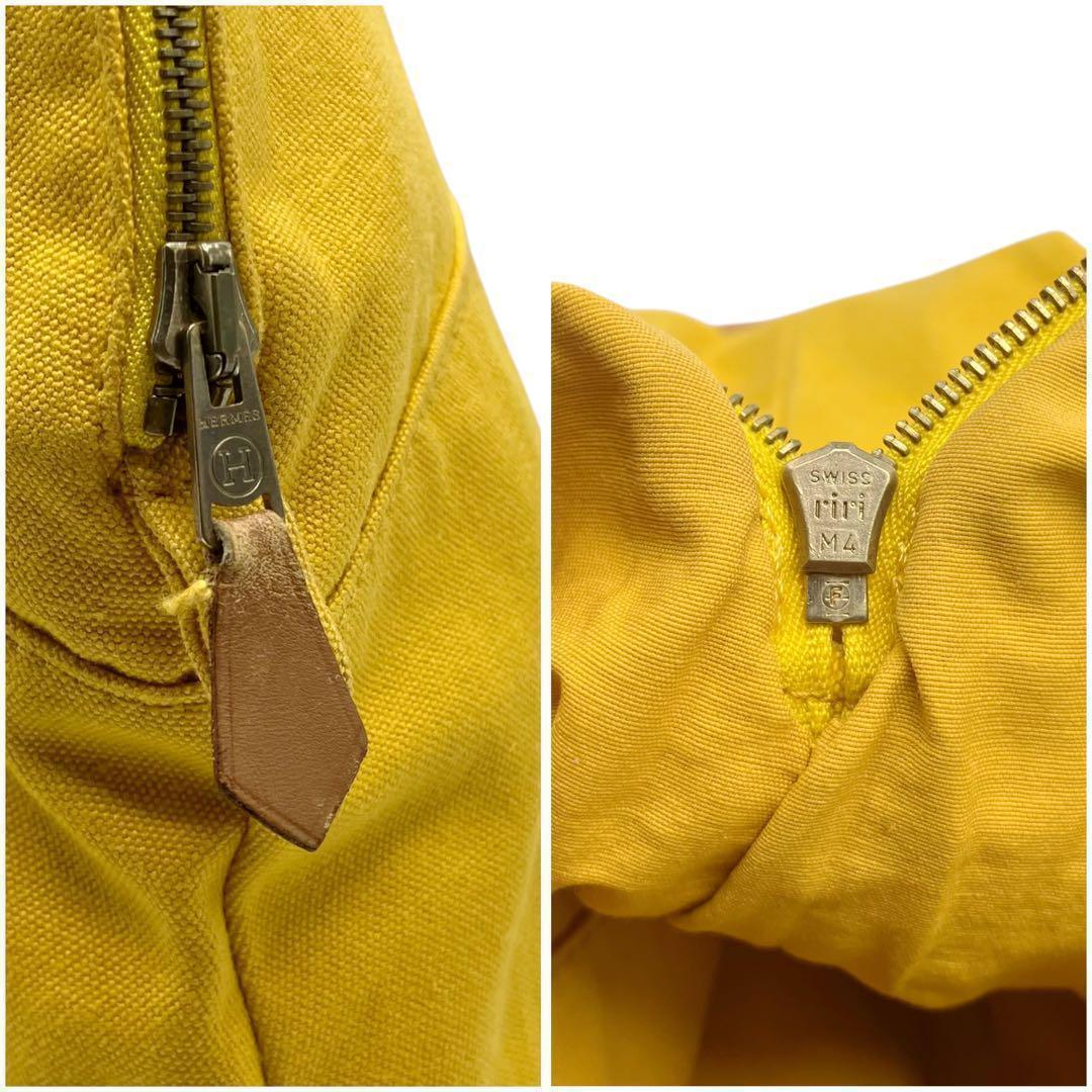 美品✨ エルメス キャンバス ボリードポーチ TGM イエロー