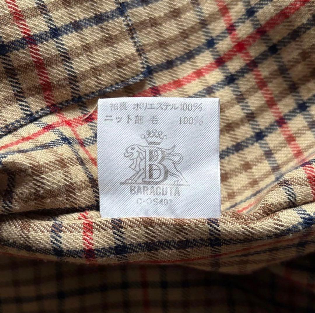 【90s BARACUTA】カシミア　G9 スイングトップ　裏地チェック　短丈
