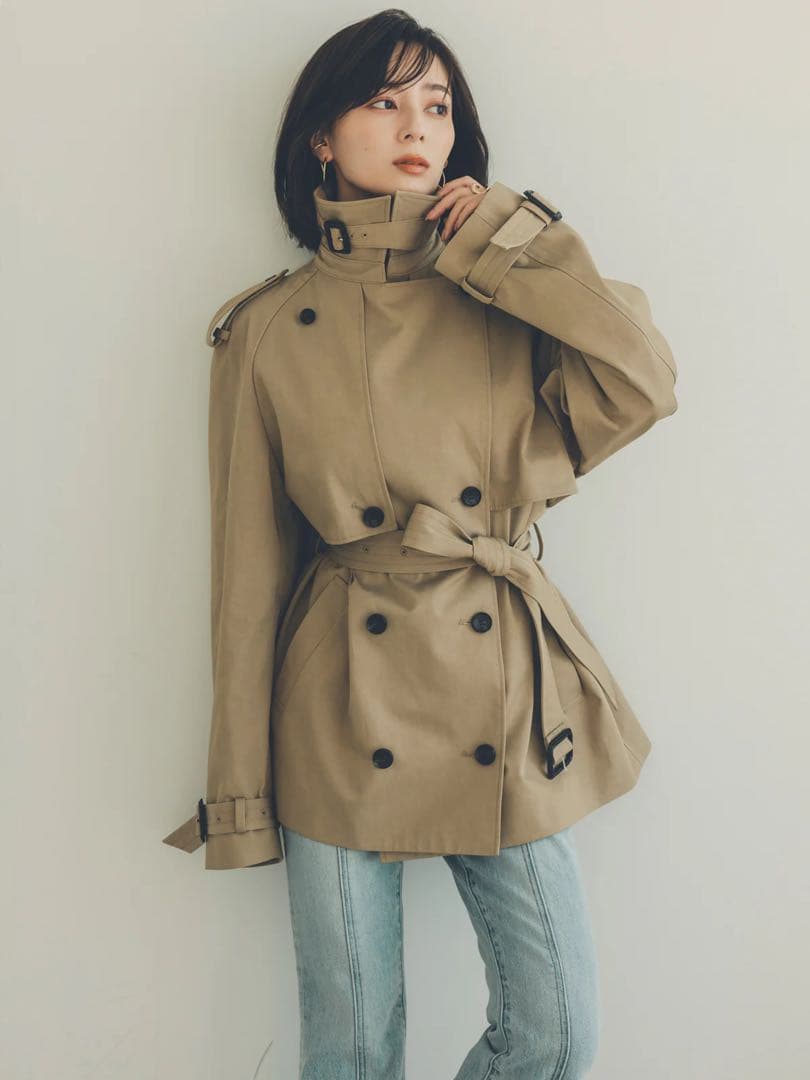 anuans ハーフオーバートレンチコート　BEIGE M