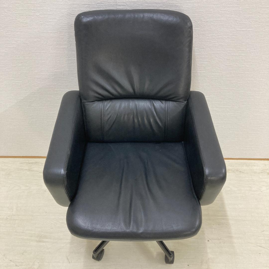 【カリモク】革製　オフィスチェア　デスクチェア B