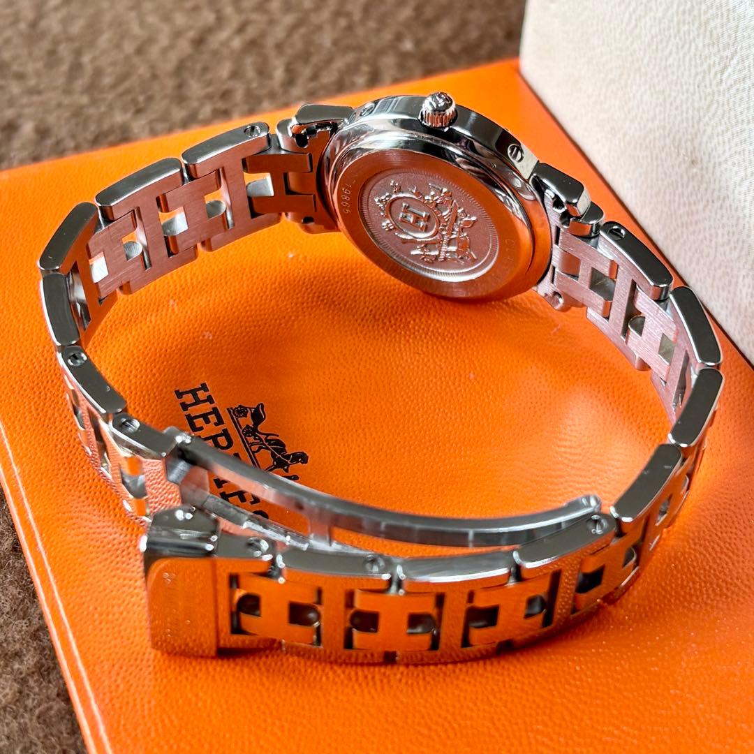 【HERMES】✨極美品✨ クリッパー レディース腕時計 コンビ ブラック