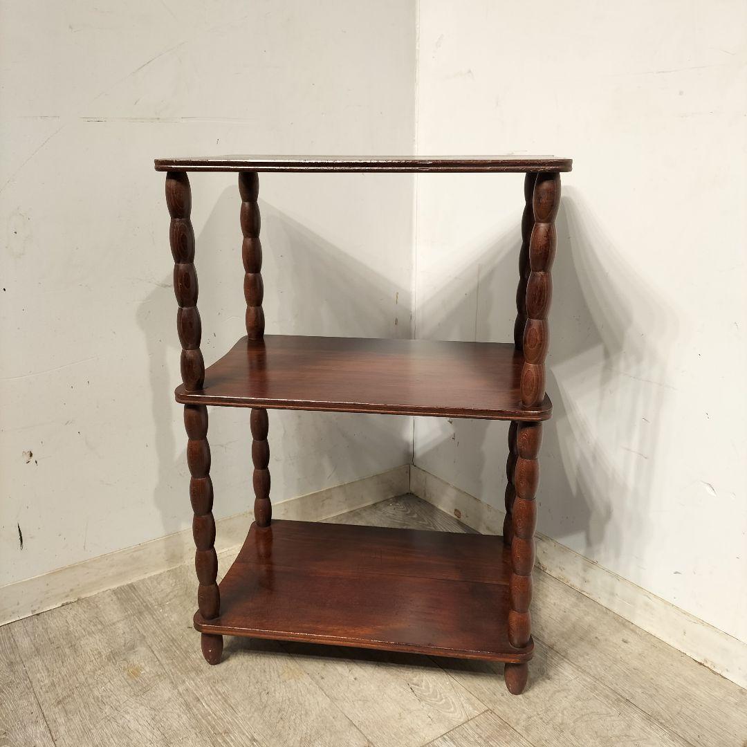 M♦アンティーク　オープンシェルフ　3段ラック　木製