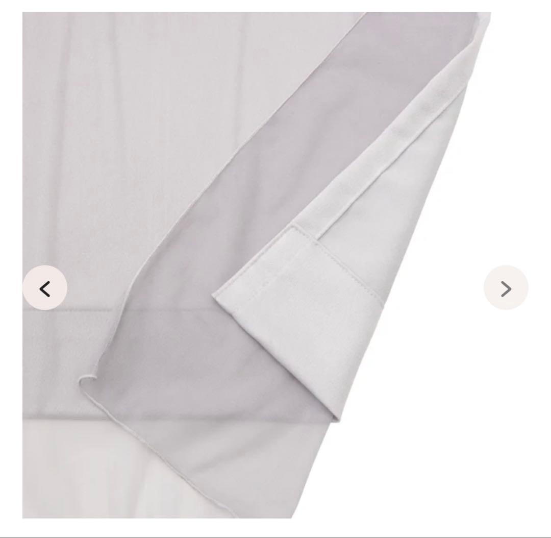 フランフランチュールバルーンダブルカーテン　H2000×W1000 ライトグレー