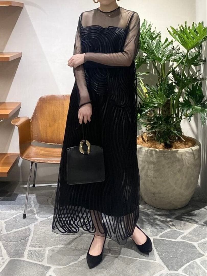 オケージョン 結婚式 ADAM ET ROPE' アダムエロペ ワンピース 黒