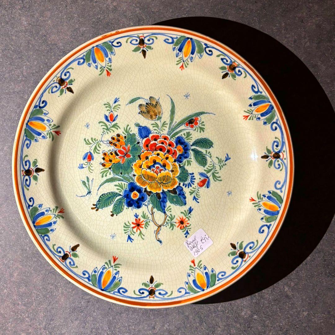  Delft フラワーモチーフ プレート 1905年製